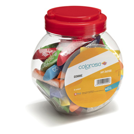 Gomme soft touch colorosa - 8 cm - colori assortiti - riplast - espositore 48 pezzi