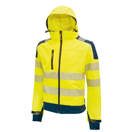 Giacca alta visibilità softshell miky - taglia xxl - giallo fluo - u-power