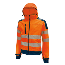 Giacca alta visibilità softshell miky - taglia xxl - arancio fluo - u-power