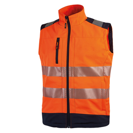 Gillete alta visibiltà softshell dany - arancio fluo - taglia xl - u-power