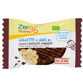Gallette di mais - ricoperte di cioccolato fondente - 32 gr - zerglutine