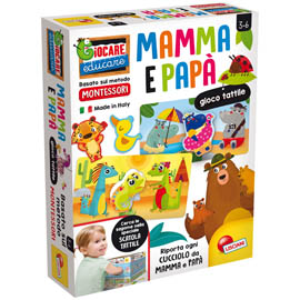 Gioco tattile mamma e papa' montessori plus - lisciani
