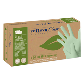 Guanti in nitrile bio - tg xl - verde pastello - reflexx - conf. 100 pezzi