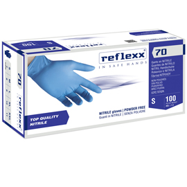 Guanti in nitrile r70 - senza polvere - tg l - reflexx - conf. 100 pezzi