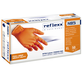 Guanti in nitrile n85 - ultra resistenti - tg m - arancione - reflexx - conf. 50 pezzi