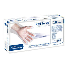 Guanti hdpe p500 - taglia unica - trasparente - reflexx - conf. 500 pezzi