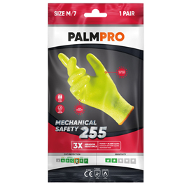 Guanti mechanical safety palmpro 255 - taglia l - giallo fluo - icoguanti
