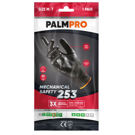 Guanti mechanical safety palmpro 253 - taglia xxl - nero - icoguanti
