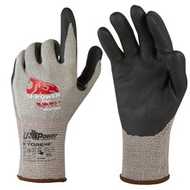 Guanti di protezione cut - con polsino nero - taglia 10 - grigio/nero - u-power
