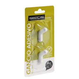 Gancio adesivo - mod.r - perfetto - conf. 2 pezzi