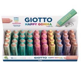 Happy gomma pastel - colori pastel - giotto - espositore 40 gomme