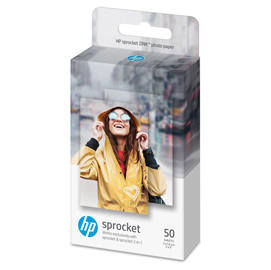 Hp - confezione da 50 fogli di carta fotografica adesiva rimovibile hp zink™ da 5 x 7,6 cm - 1de37a