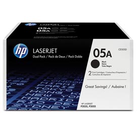 Hp - confezione 2 toner - 05a - nero - ce505d - 2.300 pag cad
