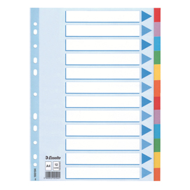 Intercalare cartoncino -12 tasti colorati - a4- esselte