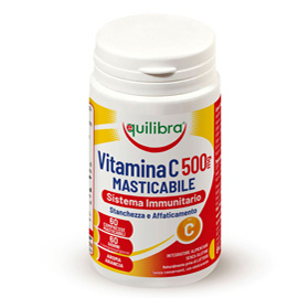 Integratore masticabile vitamina c 500mg - sistema immunitario - 60 compresse (1,4 gr cad.) - equilibra