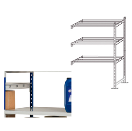 Kit aggiunta scaffale - 5 ripiani - acciaio cromato - 100x35x200 cm - paperflow
