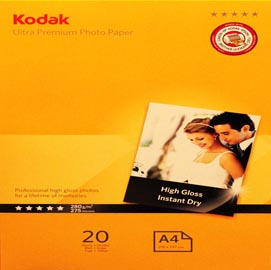 Kodak - carta fotografica ultra premium lucida - a4 - 280 gr - 50 fogli - 5740-085