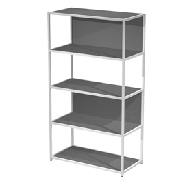 Libreria 5 ripiani modular - 90 x 44 x 161 cm - struttura metal bianco - antracite - artexport