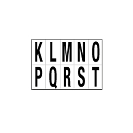 Lettera adesiva da k a t - pvc - 56 x 99 mm - 10 et/fg - 1 foglio - nero/bianco