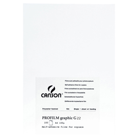 Lucidi autoadesivi g22 profilm graphic - stampanti laser e fotocopiatrici bianco/nero - 100 fogli a4 - canson