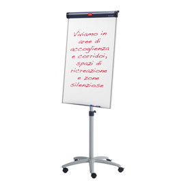 Lavagna portablocco classic con ruote - 100x67,5 cm - bianco - nobo