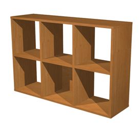 Libreria casellario rainbow - 6 caselle - 104,1x29,2x69,8 cm - noce chiaro - artexport