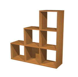 Libreria casellario rainbow - 6 caselle a scalare - 104,1x29,2x103,9 cm - noce chiaro - artexport