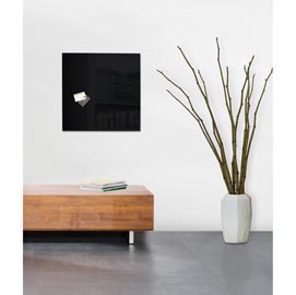 Lavagna magnetica in vetro artverum® - 480x480x15 mm - nero - sigel