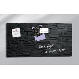 Lavagna magnetica in vetro artverum® - 460x910x15 mm - texture ardesia - sigel