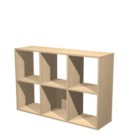 Libreria casellario rainbow - 6 caselle - 104,1x29,2x69,8 cm - rovere - artexport