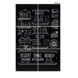 Lavagna da parete xxl - 40x40 cm - nero - securit - set 6 pezzi affiancabili