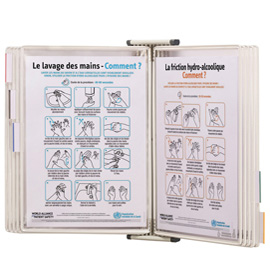 Leggio antibatterico da muro + 10 buste - a4 - bianco - tarifold