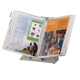 Leggio antibatterico da tavolo + 10 buste - a4 - bianco - tarifold