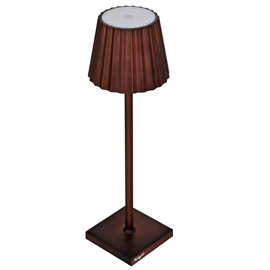 Lampada da tavolo a led - 10 x 10 x 38 cm - alluminio/pmma - ruggine - king collection