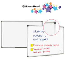 Lavagna bianca magnetica - 100x150 cm - bianco - starline