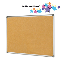 Lavagna sughero - 90x120 cm - cornice in alluminio - starline