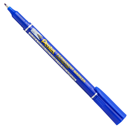 Marcatore permanente nf 450 - punta extra-fine - blu - amiko pentel - conf. 12 pezzi