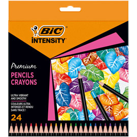 Matita intensity wood premium - colori assortiti - bic - conf. 24 pezzi