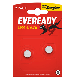Micropila eveready lr44/a76 - 1,5v - a pastiglia - litio - energizer - blister 2 pezzi