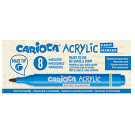 Marcatore paint marker acrilico - punta maxi - blu - carioca - conf. 8 pezzi