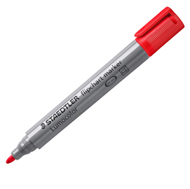 Marcatore a base d'acqua lumocolor flipchart 356 - punta tonda 2,0mm - rosso - staedtler
