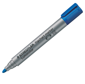 Marcatore a base d'acqua lumocolor flipchart 356 - punta tonda 2,0mm - blu - staedtler