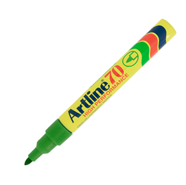 Marcatore artline permanent markers a 70 - punta tonda 1,5mm - verde - artiline
