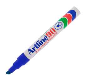 Marcatore artline permanent markers a 90 - punta a scalpello 2,0-5,0mm - blu - artline