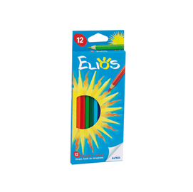 Matita colorante elios - esagonale e mina 2,8mm - fila - astuccio 12 colori