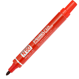 Marcatore permanente n50 - punta conica 4,30mm - rosso - pentel