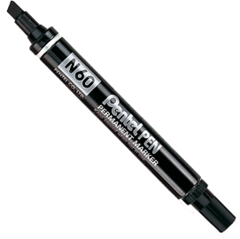 Marcatore permanente n60  - punta a scalpello da 3,90-5,70mm - nero  - pentel