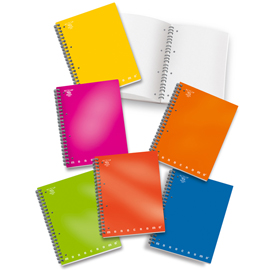 Maxiquaderno monocromo - a4 - 100 fogli - 80gr - 1 rigo - 4 fori - spiralato - pigna