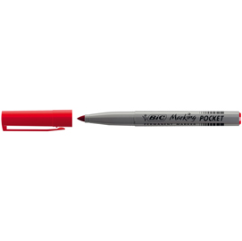 Marcatori permanente marking a base d'alcool - punta pocket tonda 1,10mm - rosso - bic - conf. 12 pezzi