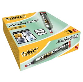 Marcatori marking onyx 1591 - punta a scalpello 2,70-6,20mm - rosso - bic - conf. 12 pezzi